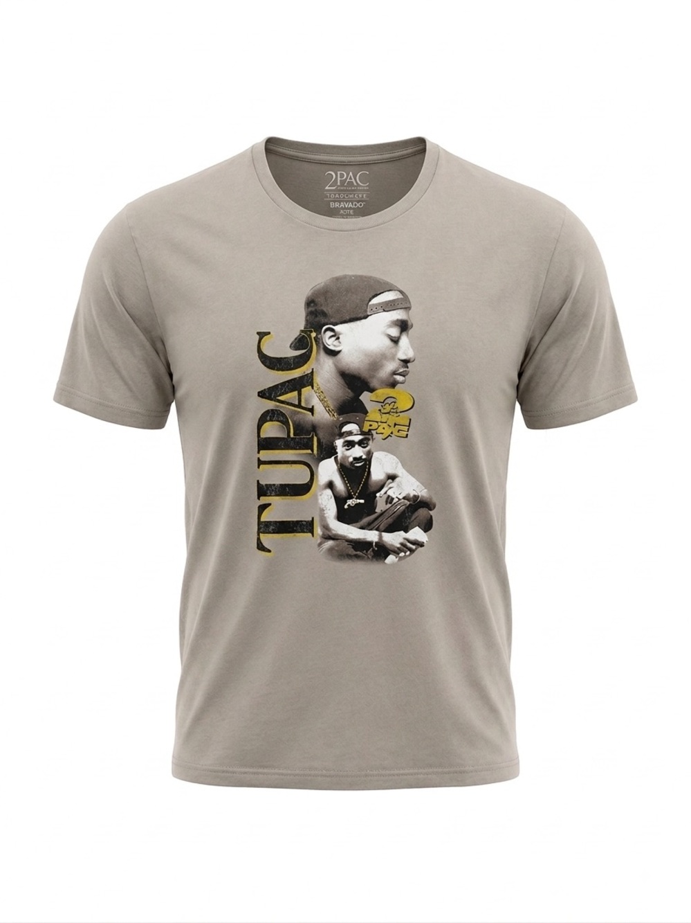 2PAC Graphic Short Sleeve Tee in Taupe